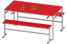 Стол обеденный с 2-мя скамейками 1500 МСТ-ШК-3-16