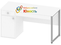 Стол белый с тумбой  столешница 22 мм ШП-ББ-17