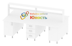 Стол островной с надстройкой 6 тумб ПР-ТР-82-8